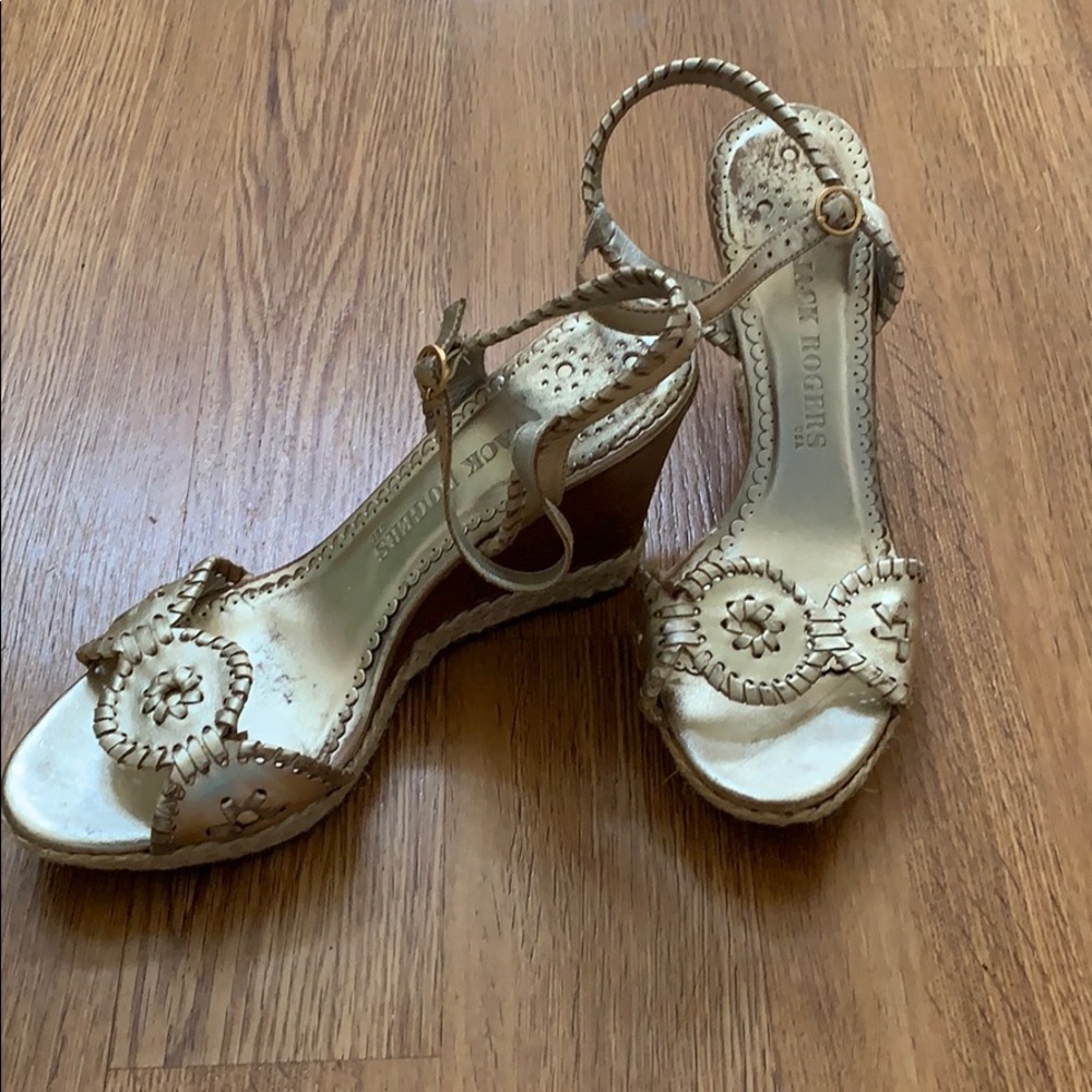 Jack Rogers wooden espadrille wedges